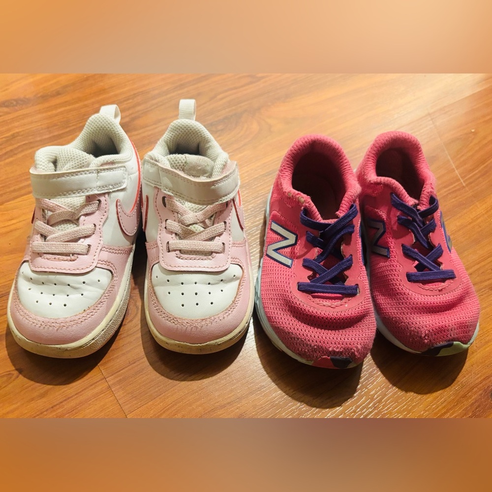 Shoe Bundle Nike and New Balance Kids Pink and White Low-Top Sneakers